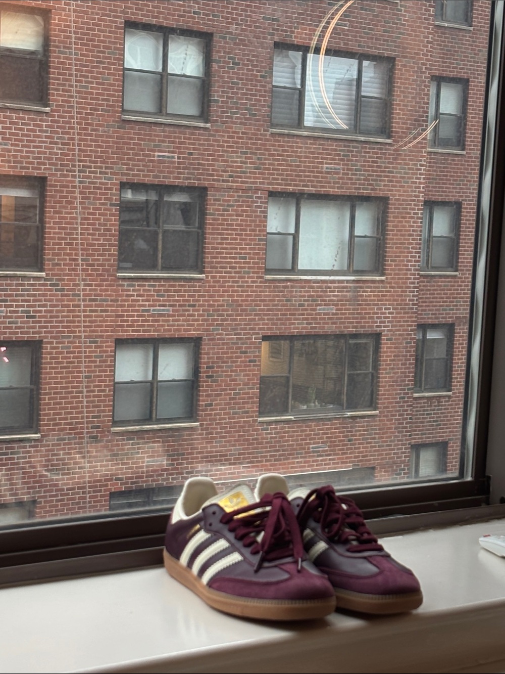 adidas Maroon and White Retro Sneakers with Gum Sole - Picture 3 of 8